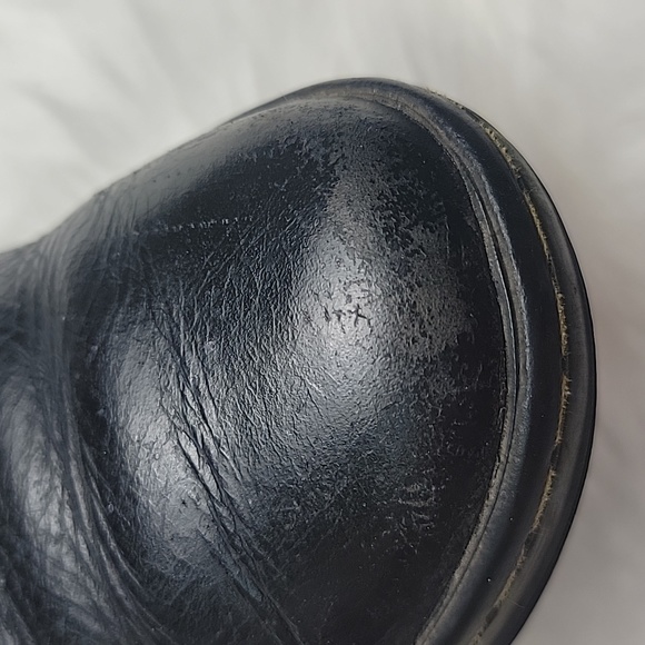 DR. MARTENS Stratford Black Leather Floral Lined Lace Up Fold Over Punk Boots 7 - Picture 13 of 15